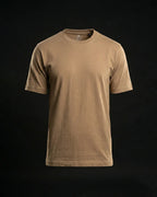 Beige Plain Half Sleeve Tshirt