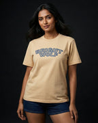 Beige Embroidery Capital Tshirt