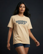 Beige Embroidery Capital Tshirt