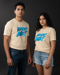 Beige DTF type Blue Tshirt