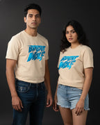 Beige DTF type Blue Tshirt