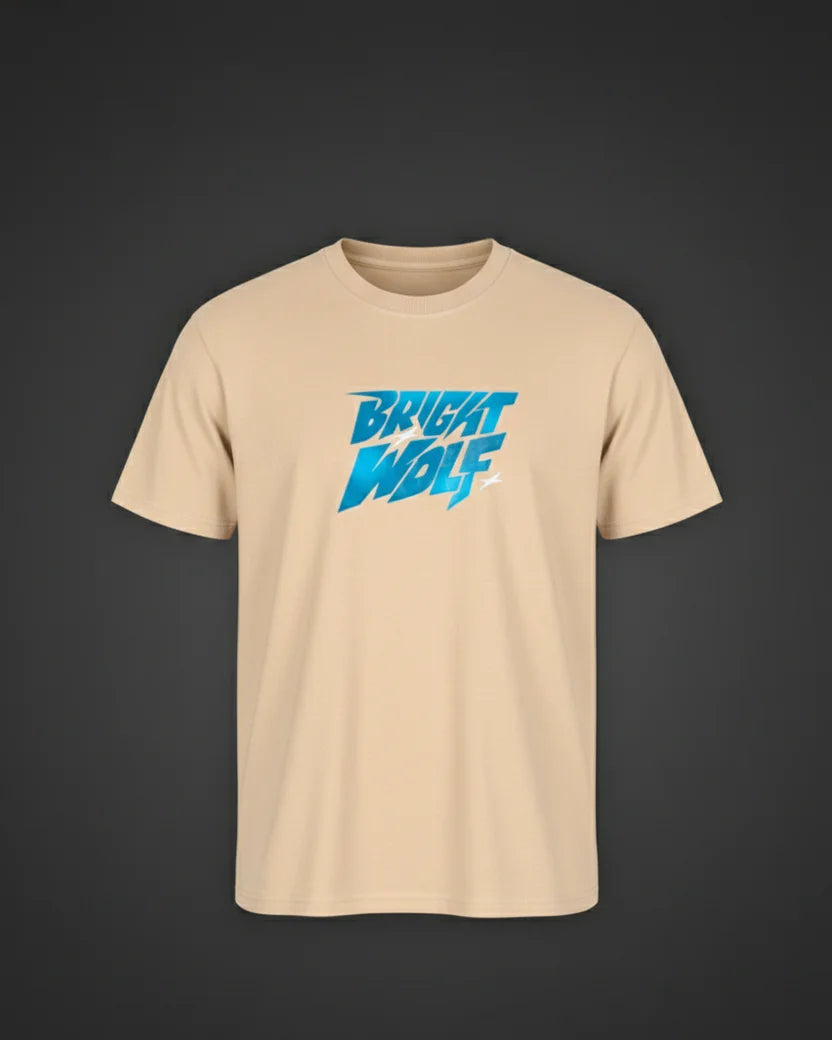 Beige DTF type Blue Tshirt
