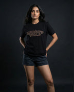 Black Embroidery Capital Tshirt