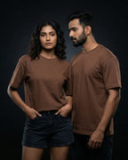 Brown Plain Half Sleeve Tshirt