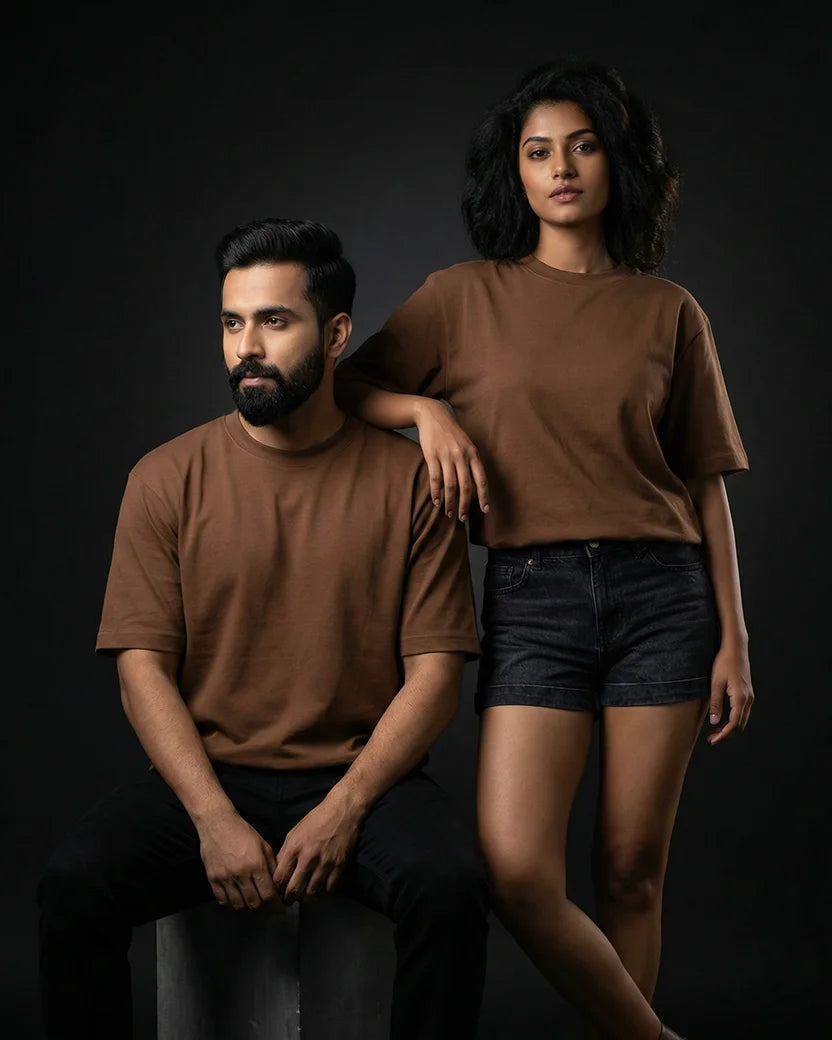 Brown Plain Half Sleeve Tshirt