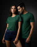 Green Plain Half Sleeve Tshirt