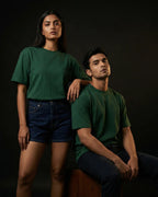 Green Plain Half Sleeve Tshirt