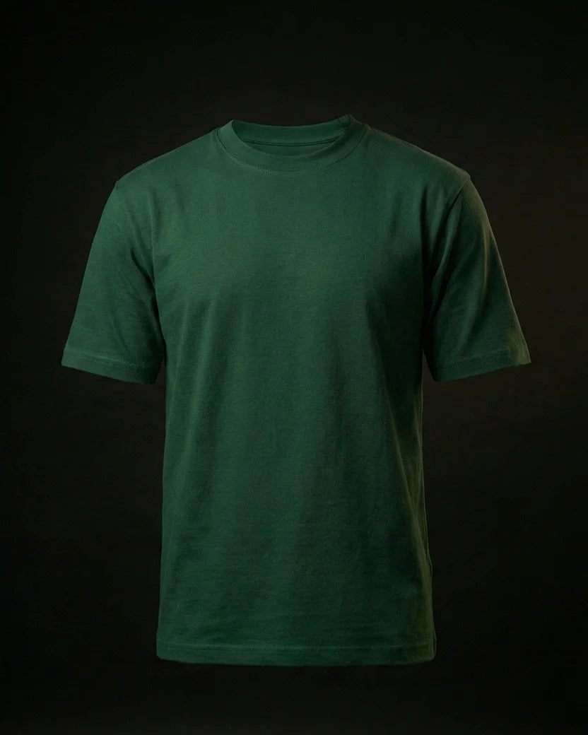 Green Plain Half Sleeve Tshirt