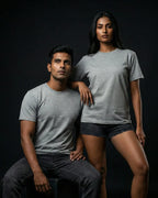 Grey Plain Half Sleeve Tshirt