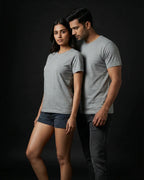 Grey Plain Half Sleeve Tshirt