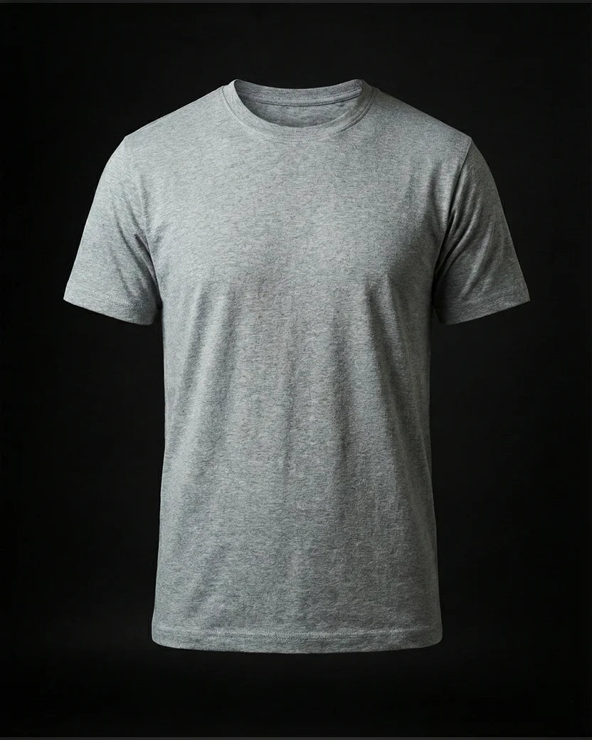 Grey Plain Half Sleeve Tshirt