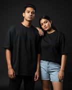 Black Plain Oversized Tshirt