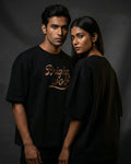 Black Small Embroidery Oversized  Tshirt
