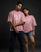 Pink Small Embroidery Oversized  Tshirt