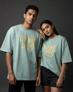 Sea Green small Embroidery Oversized  Tshirt