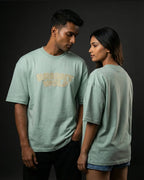 Sea Green Capital Embroidery Oversized  Tshirt