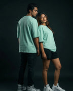 Sea Green Plain Oversized  Tshirt
