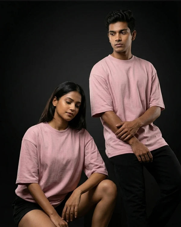 Pink Plain Oversized Tshirt