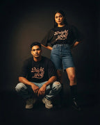 Black Small Embroidery Oversized  Tshirt