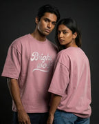 Pink Small Embroidery Oversized  Tshirt