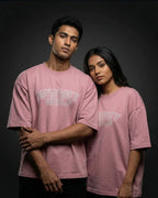 Pink Capital Embroidery Oversized  Tshirt