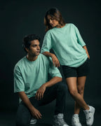 Sea Green Plain Oversized  Tshirt