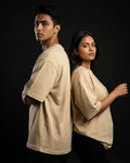 Beige Plain Oversized Tshirt