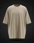 Beige Plain Oversized Tshirt