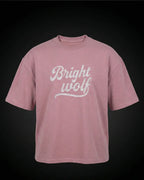 Pink Small Embroidery Oversized  Tshirt