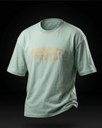 Sea Green Capital Embroidery Oversized  Tshirt