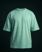 Sea Green Plain Oversized  Tshirt
