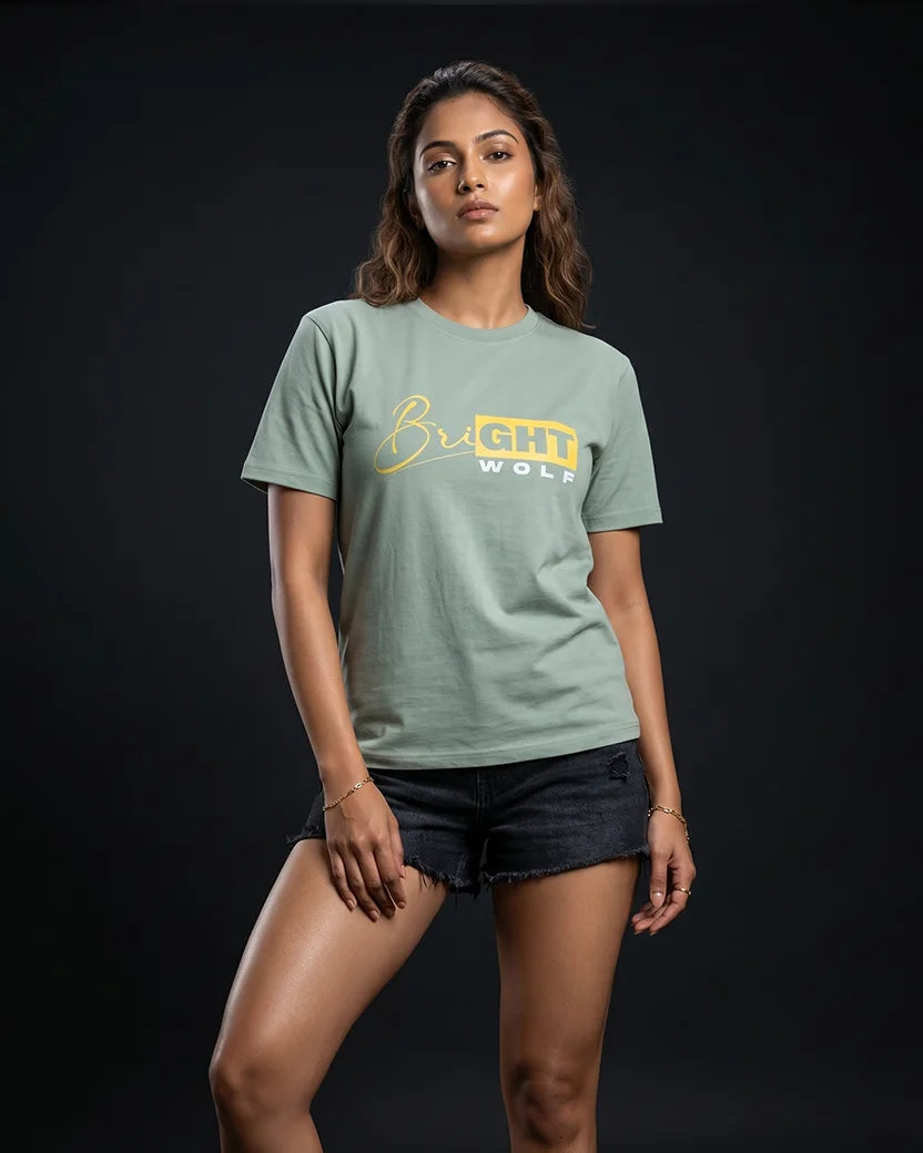 Sea Green DTF type Yellow Tshirt