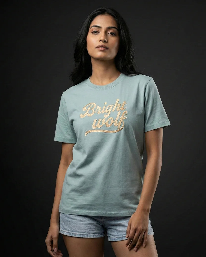 Sea Green Embroidery Small Tshirt