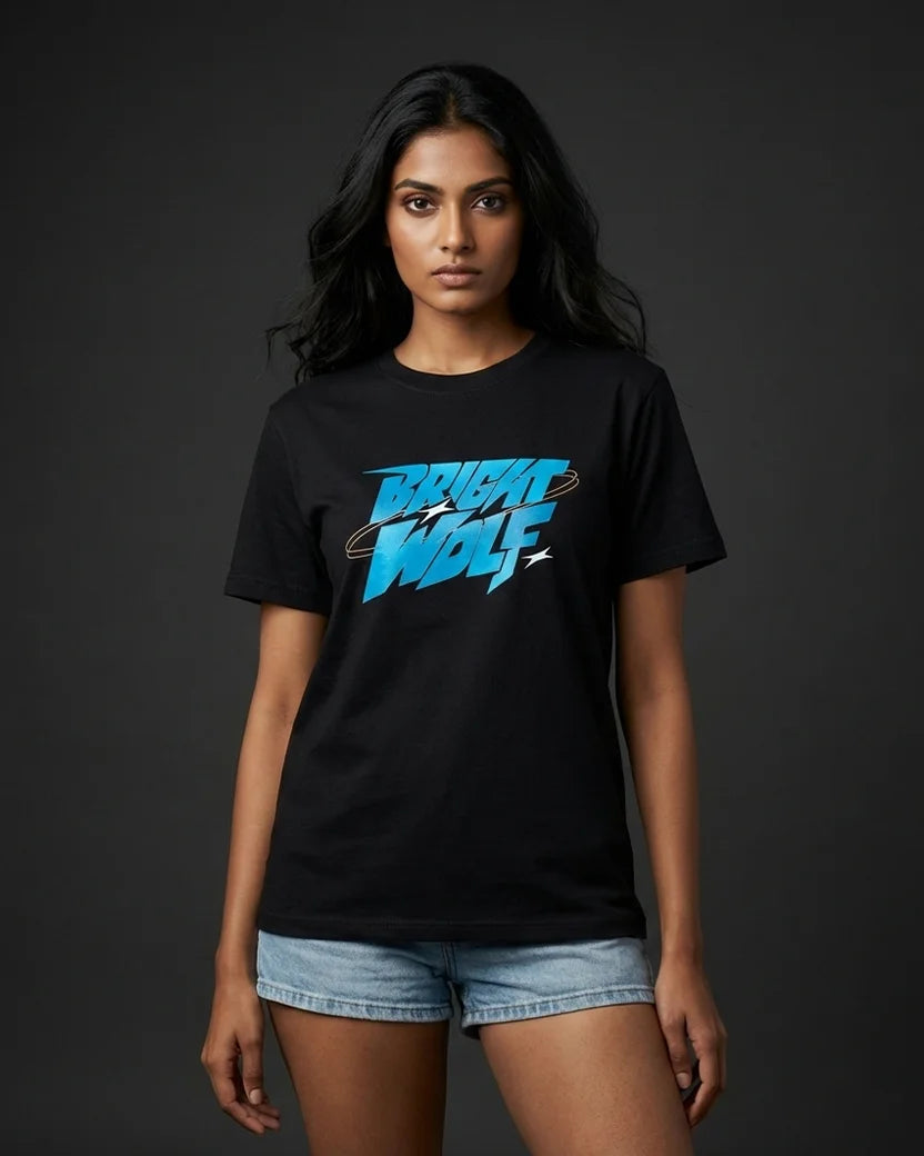 Black DTF type Blue Tshirt