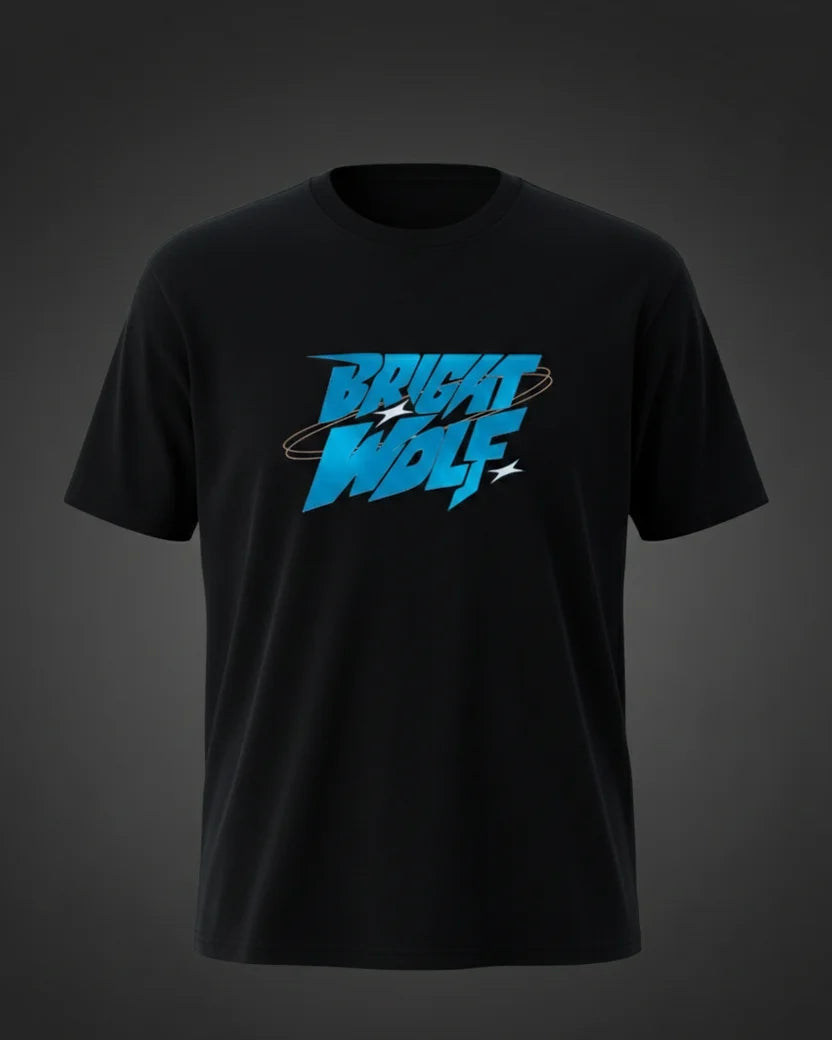 Black DTF type Blue Tshirt