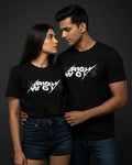 Black DTF type White Tshirt