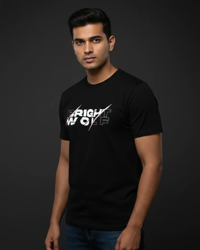 Black DTF type White Tshirt