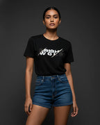 Black DTF type White Tshirt