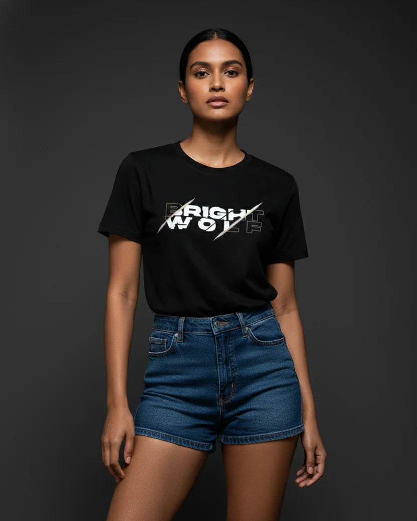 Black DTF type White Tshirt