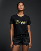 Black DTF type Yellow Tshirt