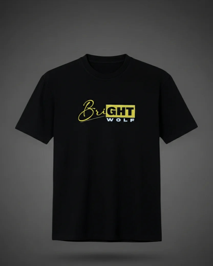 Black DTF type Yellow Tshirt