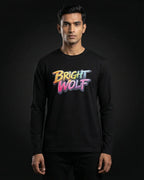 Black Full Sleeve DTF Rainbow Tshirt