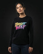 Black Full Sleeve DTF Rainbow Tshirt