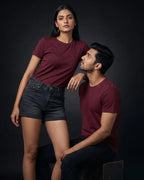 Maroon Plain Half Sleeve Tshirt