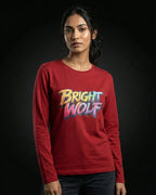 Maroon Full Sleeve DTF Rainbow Tshirt