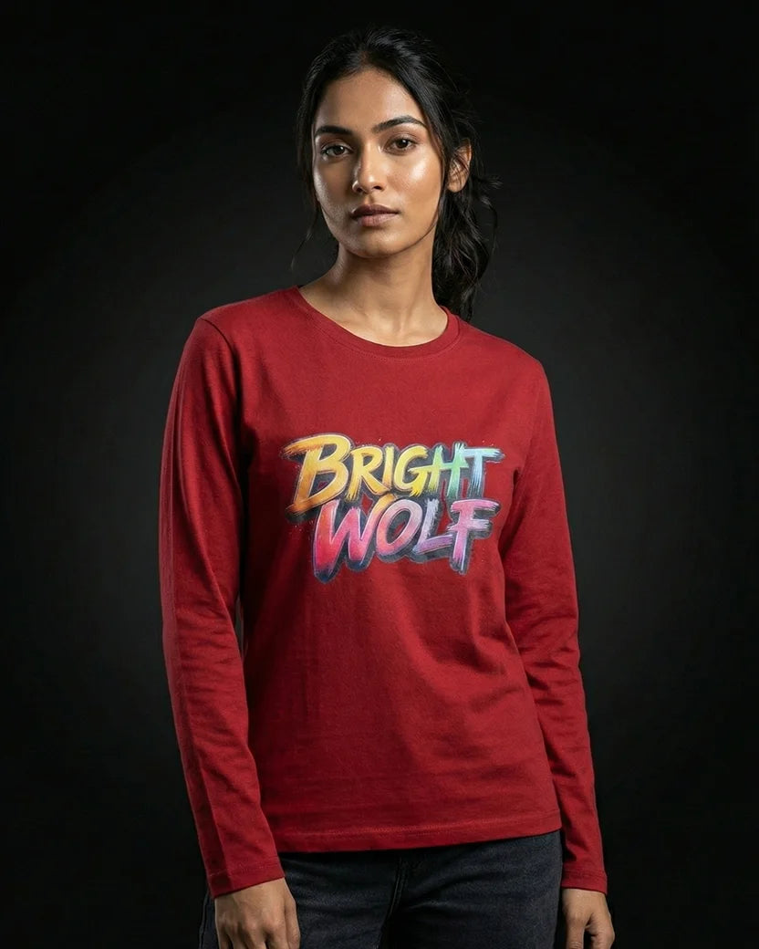 Maroon Full Sleeve DTF Rainbow Tshirt