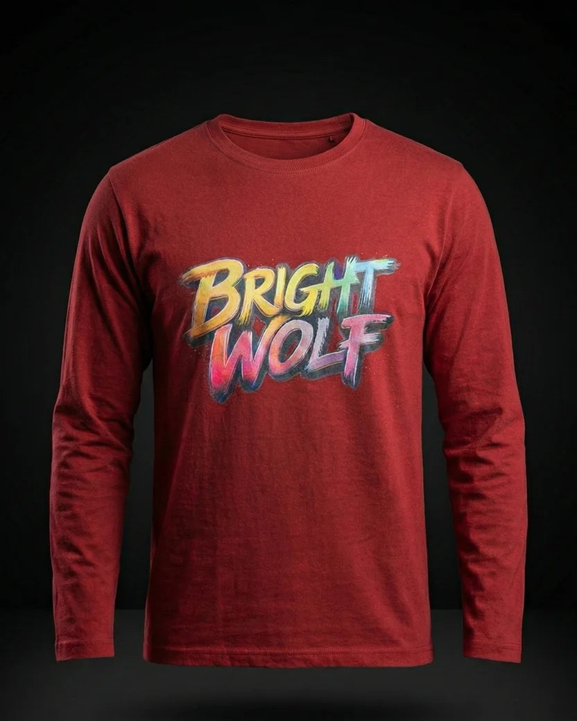 Maroon Full Sleeve DTF Rainbow Tshirt