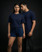 Navy Blue Plain Half Sleeve Tshirt