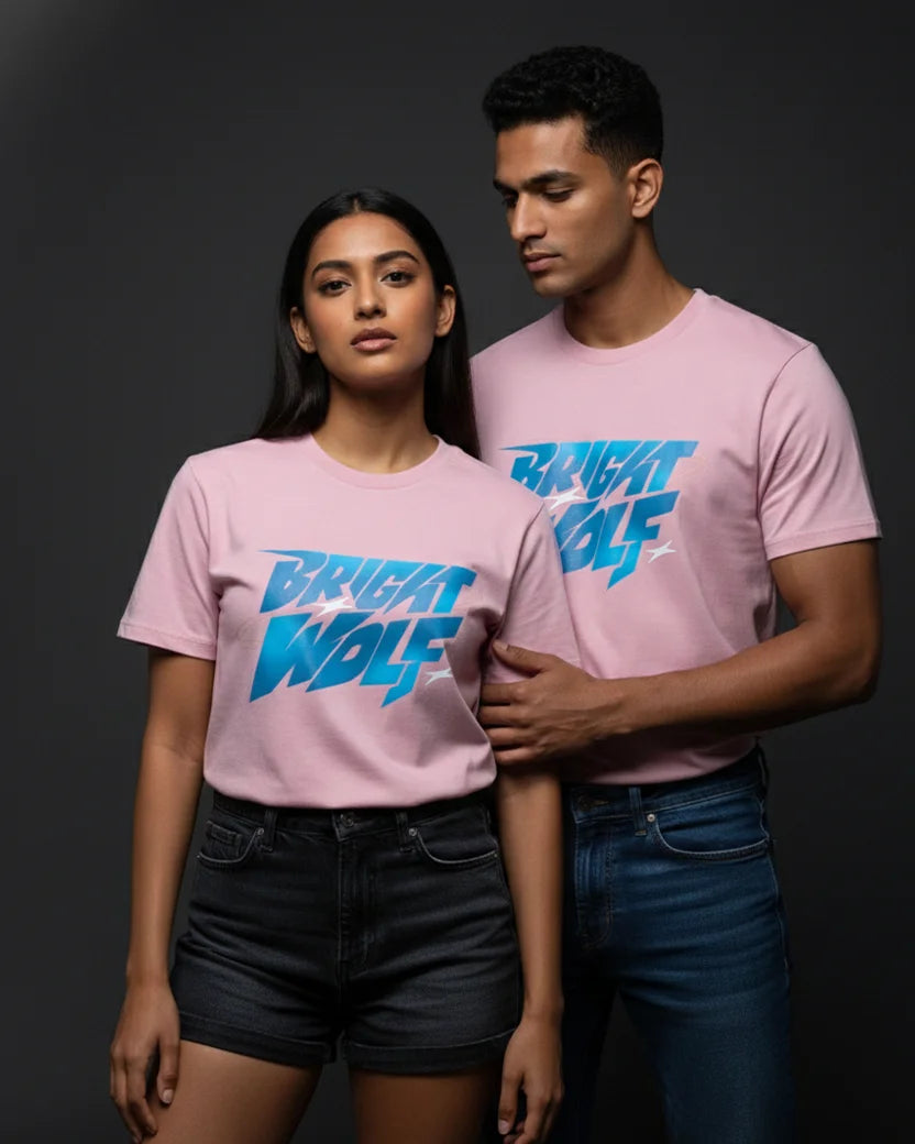 Pink DTF type Blue Tshirt