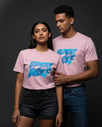 Pink DTF type Blue Tshirt